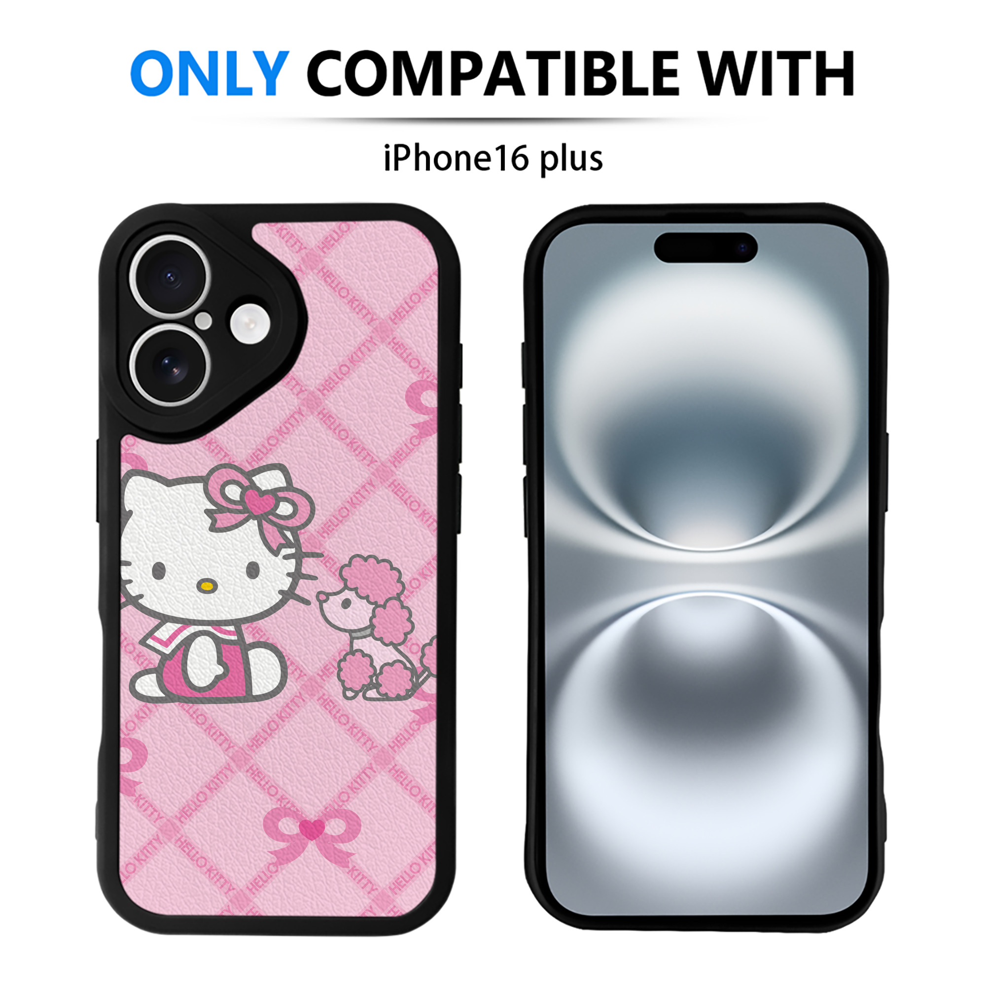 （画像用） Hello Kitty ハローキティ 【iPhone 16シリーズ対応】シリコンスマホケース（レザー調） 材質：シリコン